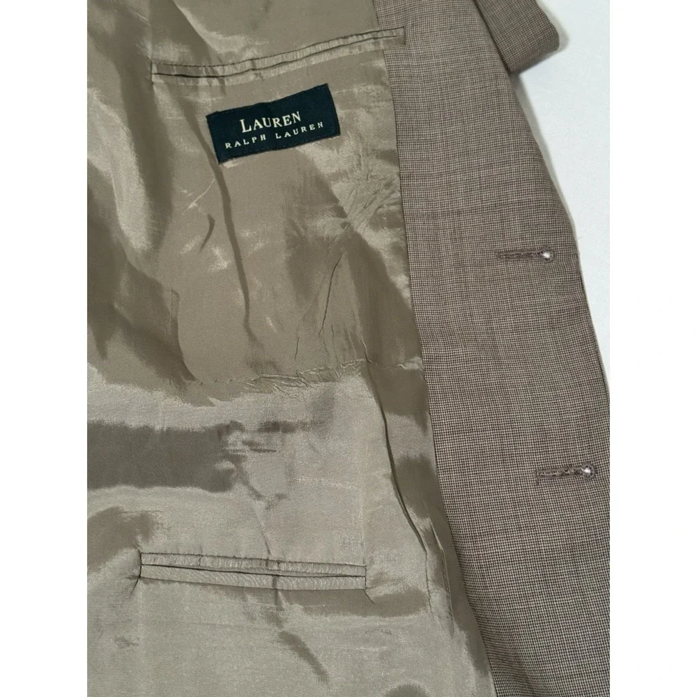 Ralph Lauren Polo Mens Blazer Jacket Sport Suit Coat Wool Cashmere Blend Tan 44L